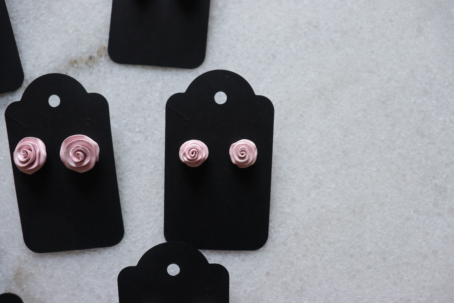 Handmade Clay Rose Earrings