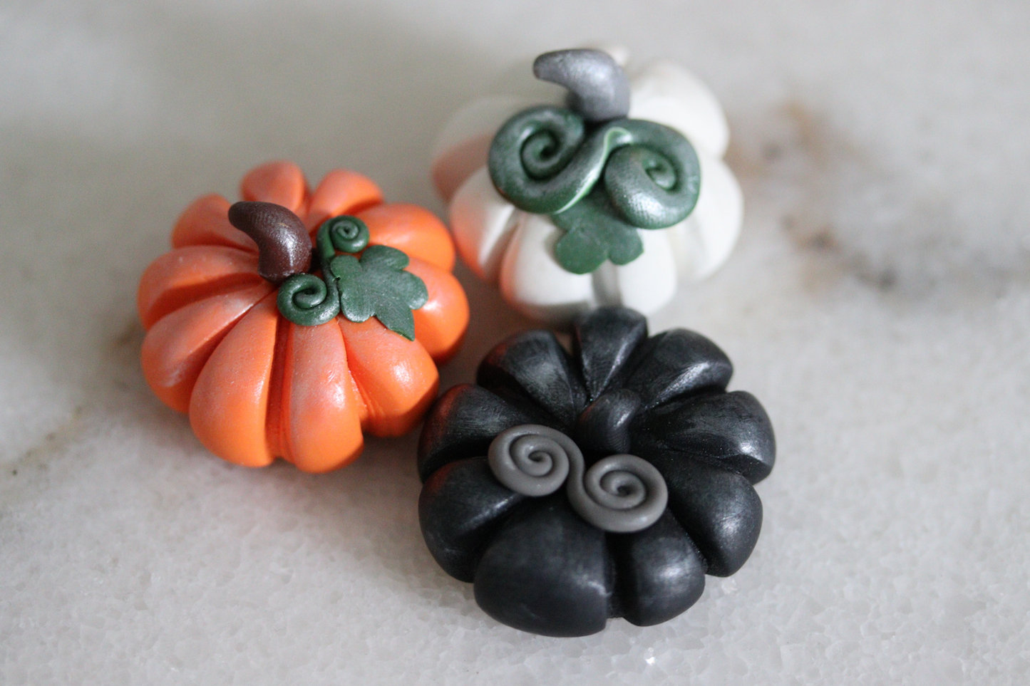 Polymer Clay Pumpkins - Set of 3