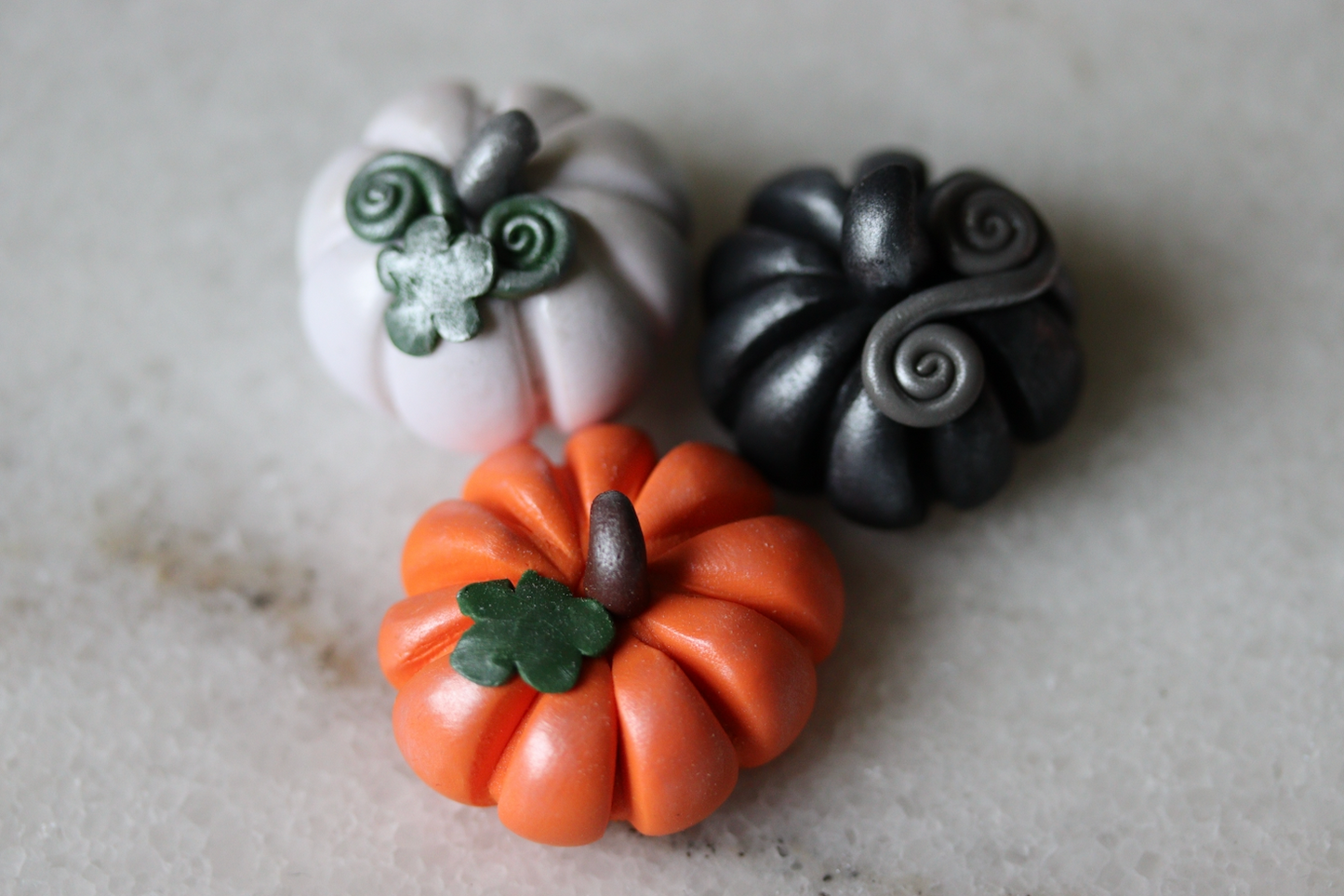 Polymer Clay Pumpkins - Set of 3
